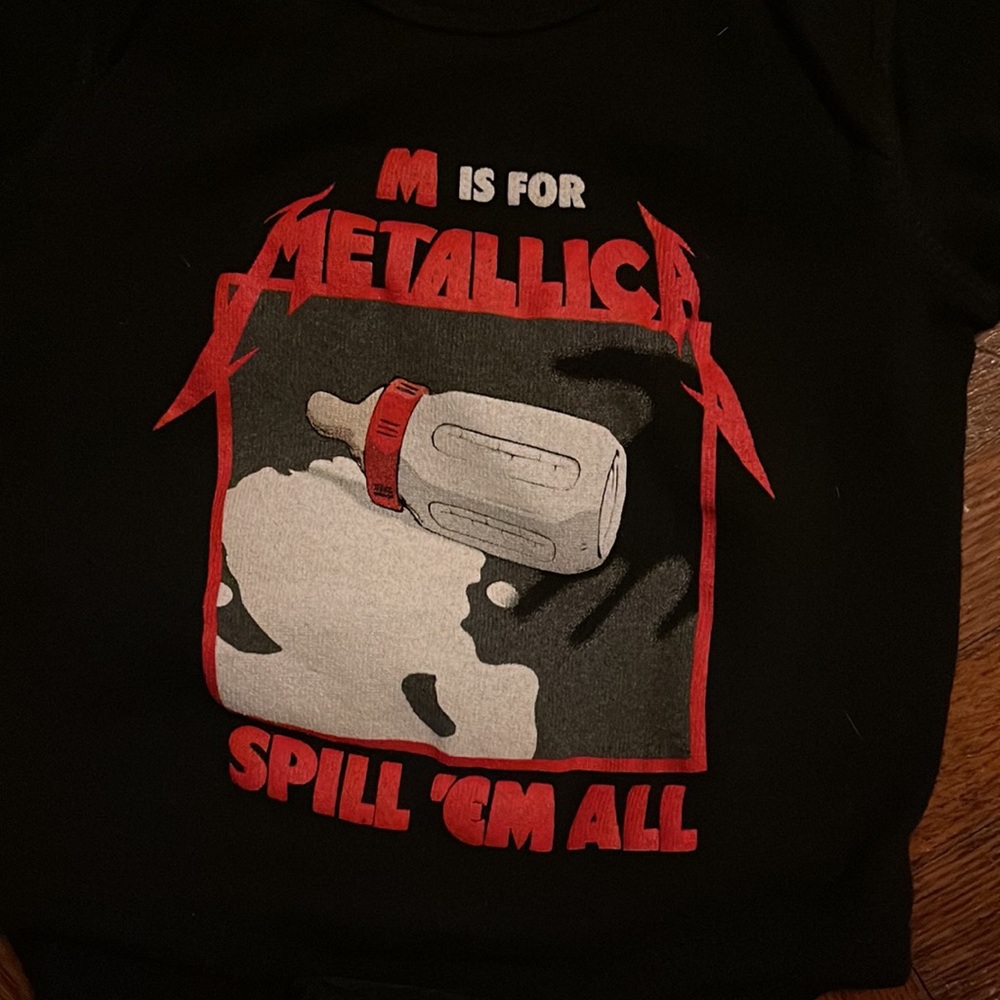 Metallica M is for Metallica Spill Em All Onesie